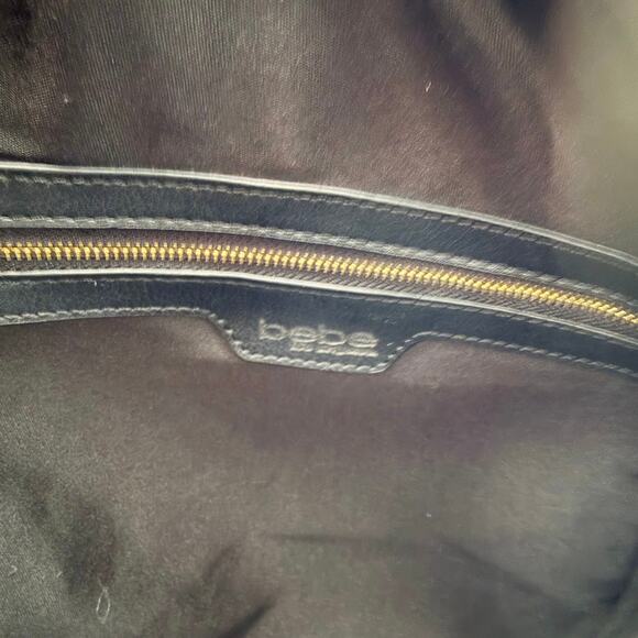 Bebe Women's Black Quilted Backpack Purse Bag Gold Hardware Buckle Straps NEW - Picture 12 of 15